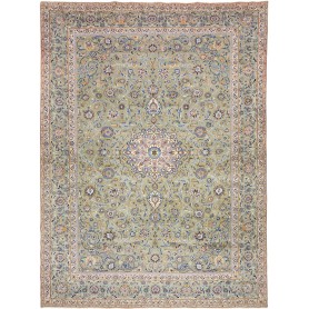 Tappeto Nadjafabad Persia Floreale Verde Salvia Blu 318x430 Cm