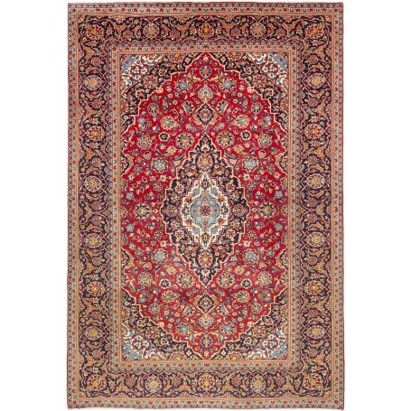 Tappeto Ardakan Persia Floreale Rosso Scuro Blu Notte 200x293 Cm