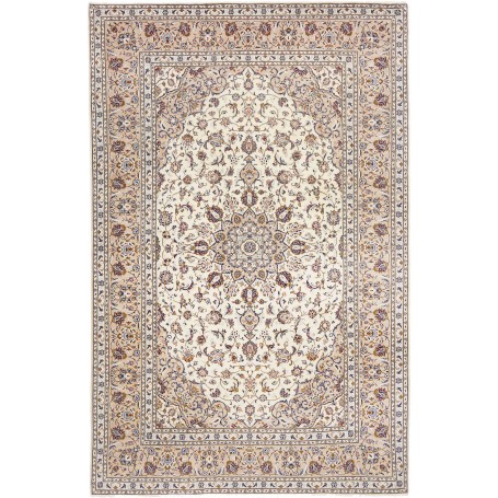 Tappeto Kashan Persia Floreale Avorio Beige 195x300 Cm