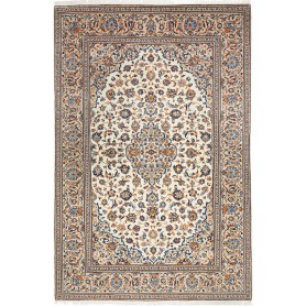 Tappeto Kashan Persia Medaglione Avorio Blu 198x303 Cm