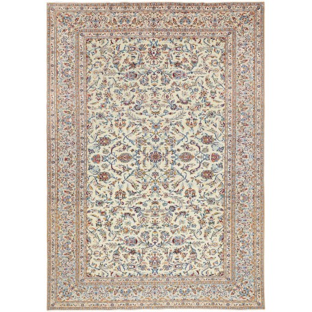 Tappeto Kashan Persia Floreale Crema Blu Rosso 248x353 Cm