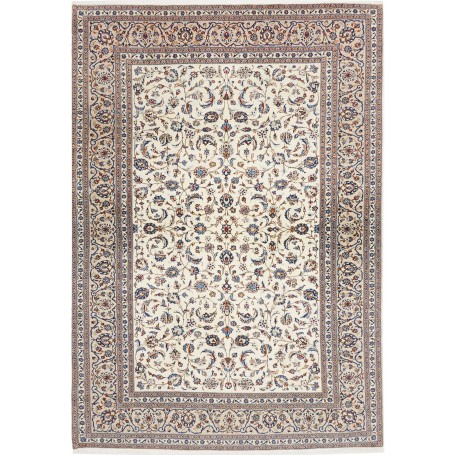 Tappeto Kashan Persia Floreale Avorio Blu 250x360 Cm