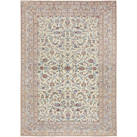 Tappeto Kashan Persia Floreale Crema Blu 250x350 Cm