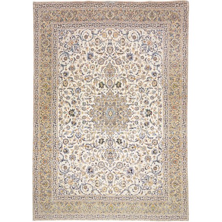 Tappeto Kashan Persia Medaglione Crema Blu 300x427 Cm