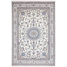 Tappeto Nain Kashmar Persia Floreale Crema Blu 198x295 Cm