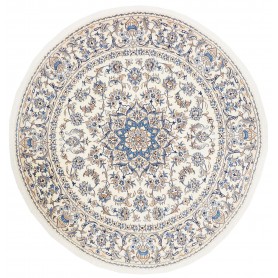 Tappeto Nain Kashmar Persia Floreale Avorio Blu 242x251 Cm