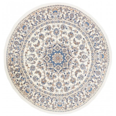 Tappeto Nain Kashmar Persia Floreale Avorio Blu 242x251 Cm