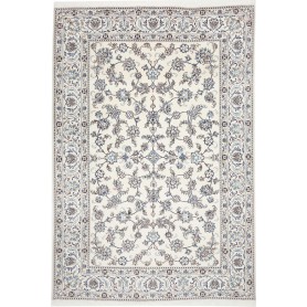 Tappeto Nain Kashmar Persia Floreale Bianco Crema Blu 200x295 Cm