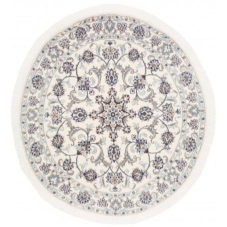 Tappeto Nain Kashmar Persia Floreale Crema Blu 140x152 Cm