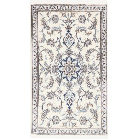 Tappeto Nain Kashmar Persia Floreale Avorio Blu 85x145 Cm
