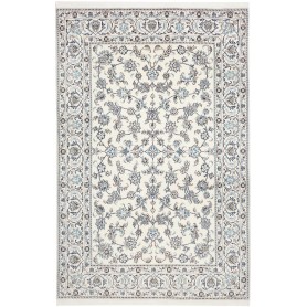 Tappeto Nain Kashmar Persia Floreale Avorio Blu 194x302 Cm