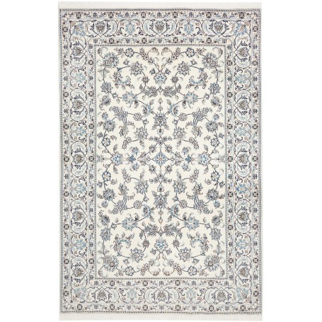 Tappeto Nain Kashmar Persia Floreale Avorio Blu 194x302 Cm