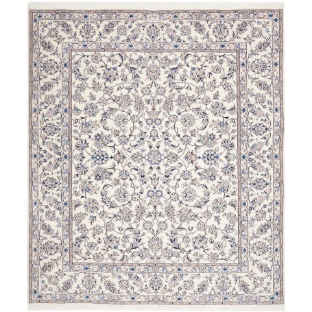 Tappeto Nain Kashmar Persia Floreale Crema Blu 246x293 Cm