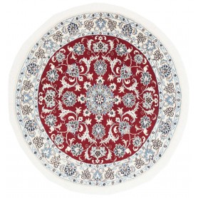 Tappeto Nain Kashmar Persia Floreale Rosso Bianco 130x135 Cm
