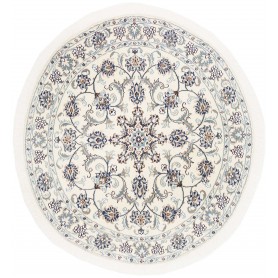 Tappeto Nain Kashmar Persia Floreale Crema Blu 143x148 Cm