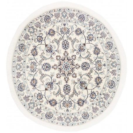 Tappeto Nain Kashmar Persia Floreale Crema Blu 143x148 Cm