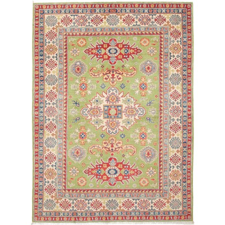 Tappeto Kazak Afghanistan Geometrico Verde Salvia Rosso 148x205 Cm