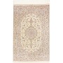 Tappeto Ghom Seta Persia Floreale Crema Rosso 99x150 Cm