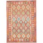 Tappeto Kilim Afghanistan Geometrico Terracotta Blu 173x244 Cm