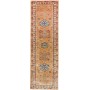 Tappeto Kazak Fine Pakistan Tribale Arancione Terra Blu 80x255 Cm