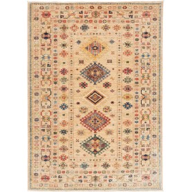 Tappeto Kazak Fine Pakistan Astratto Beige Blu 150x209 Cm