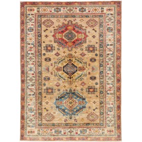 Tappeto Kazak Fine Pakistan Geometrico Beige Rosso 167x234 Cm