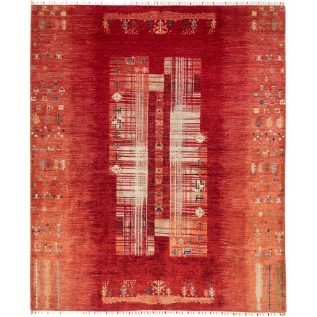 Tappeto Siva Pakistan Geometrico Rosso Arancio Beige 244x290 Cm