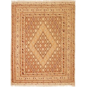 Tappeto Nakhunak Pakistan Geometrico Beige Marrone 183x238 Cm