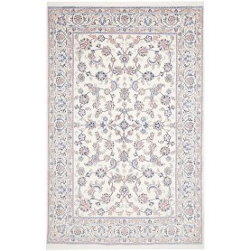 Tappeto Nain Kashmar Persia Floreale Crema Blu Pastello 197x303 Cm