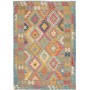 Tappeto Kilim Afghanistan Geometrico Blu Rosa 126x180 Cm