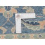 Tappeto Kazak Afghanistan 65x171 Blu Avio Crema