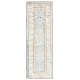 Tappeto Kazak Afghanistan 65x202 Azzurro Crema