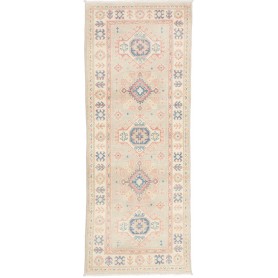 Tappeto Kazak Afghanistan 78x198 Grigio Chiaro