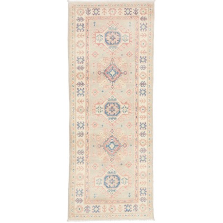 Tappeto Kazak Afghanistan 78x198 Grigio Chiaro