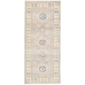 Tappeto Kazak Afghanistan 83x195 Grigio Chiaro
