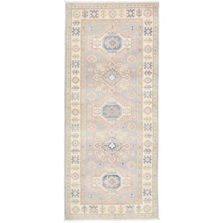 Tappeto Kazak Afghanistan 83x195 Grigio Chiaro