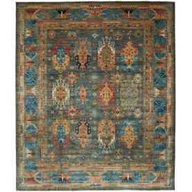 Tribal Pakistan Astratto Petrolio Arancio 253x295 Cm