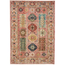 Tribal Pakistan Geometrico Rosa Policromo 171x242 Cm